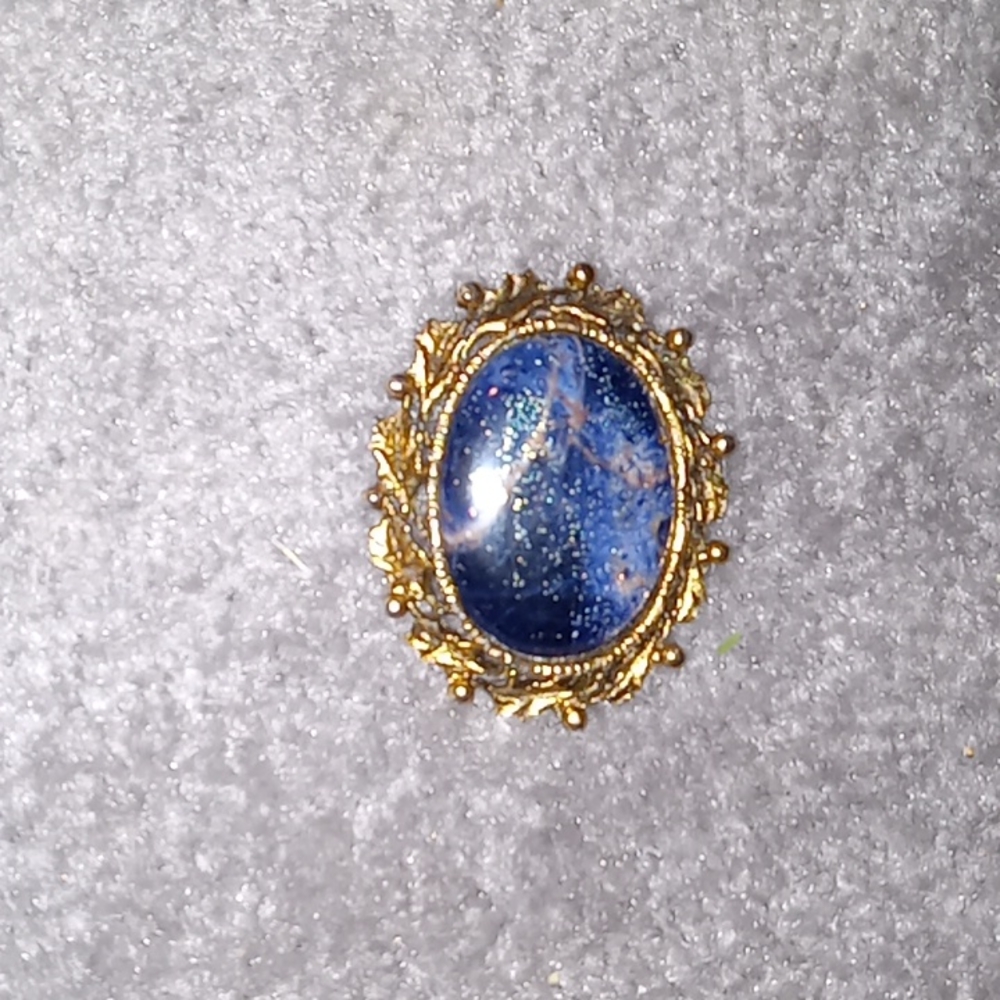 Beautiful Vintage Faux Crushed Opeal Brooch / Pendant Excellent Condition